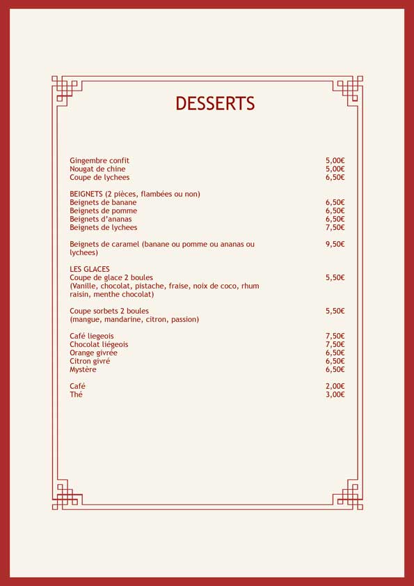 MENU CARTE